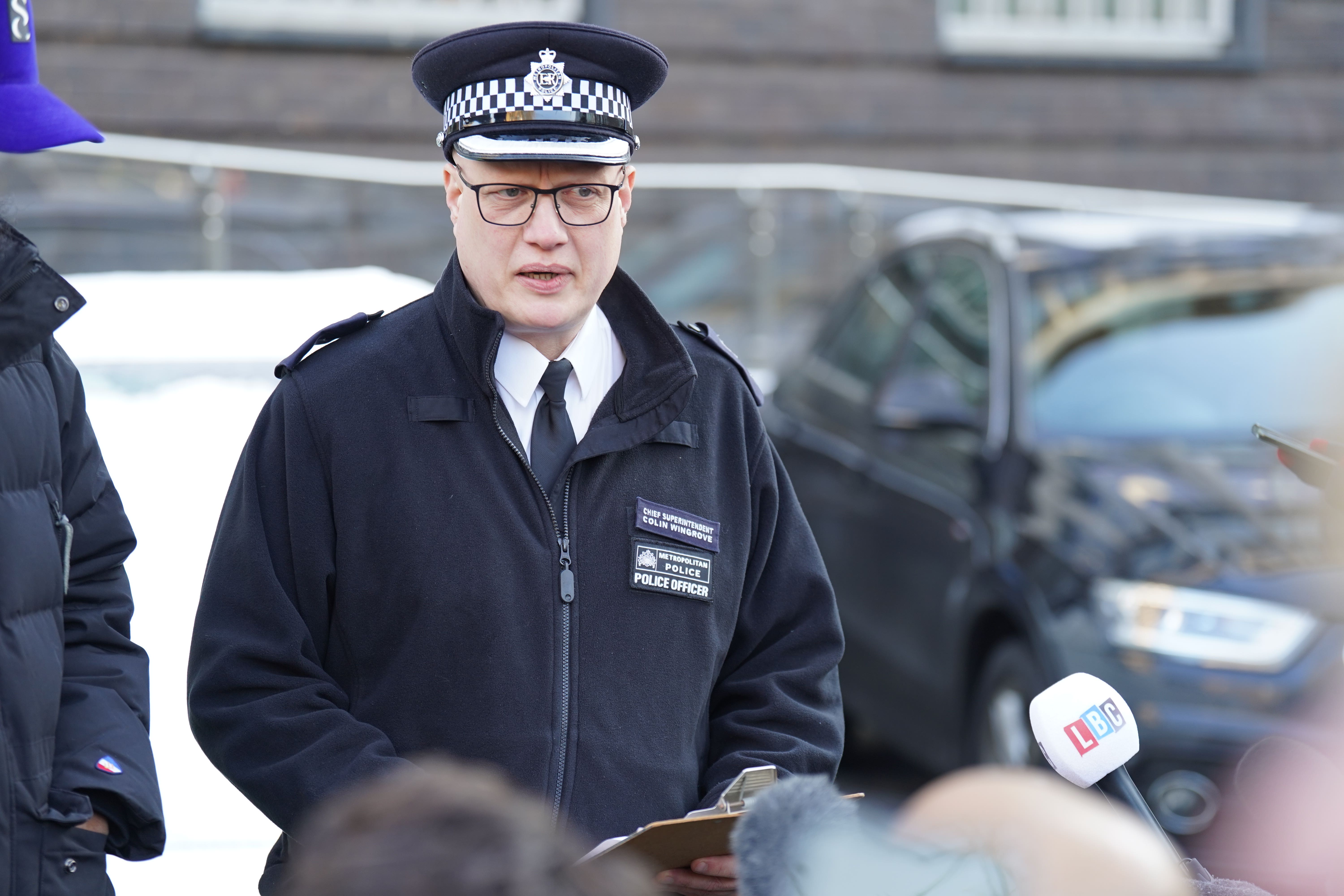 Metropolitan Police Chief Superintendent Colin Wingrove speaks to the media outside Brixton Police Station about the incident at the Brixton O2 Academy